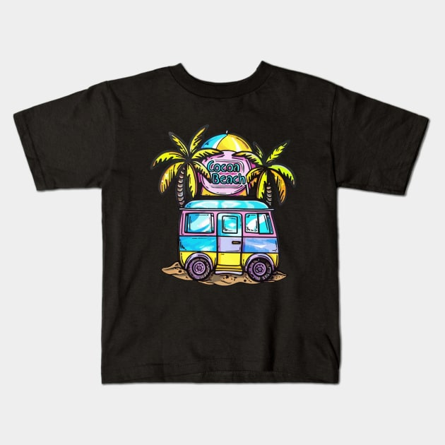 Cocoa Beach Florida Kids T-Shirt by VelvetRoom